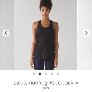 lululemon athletica Black Racerback Tank Top